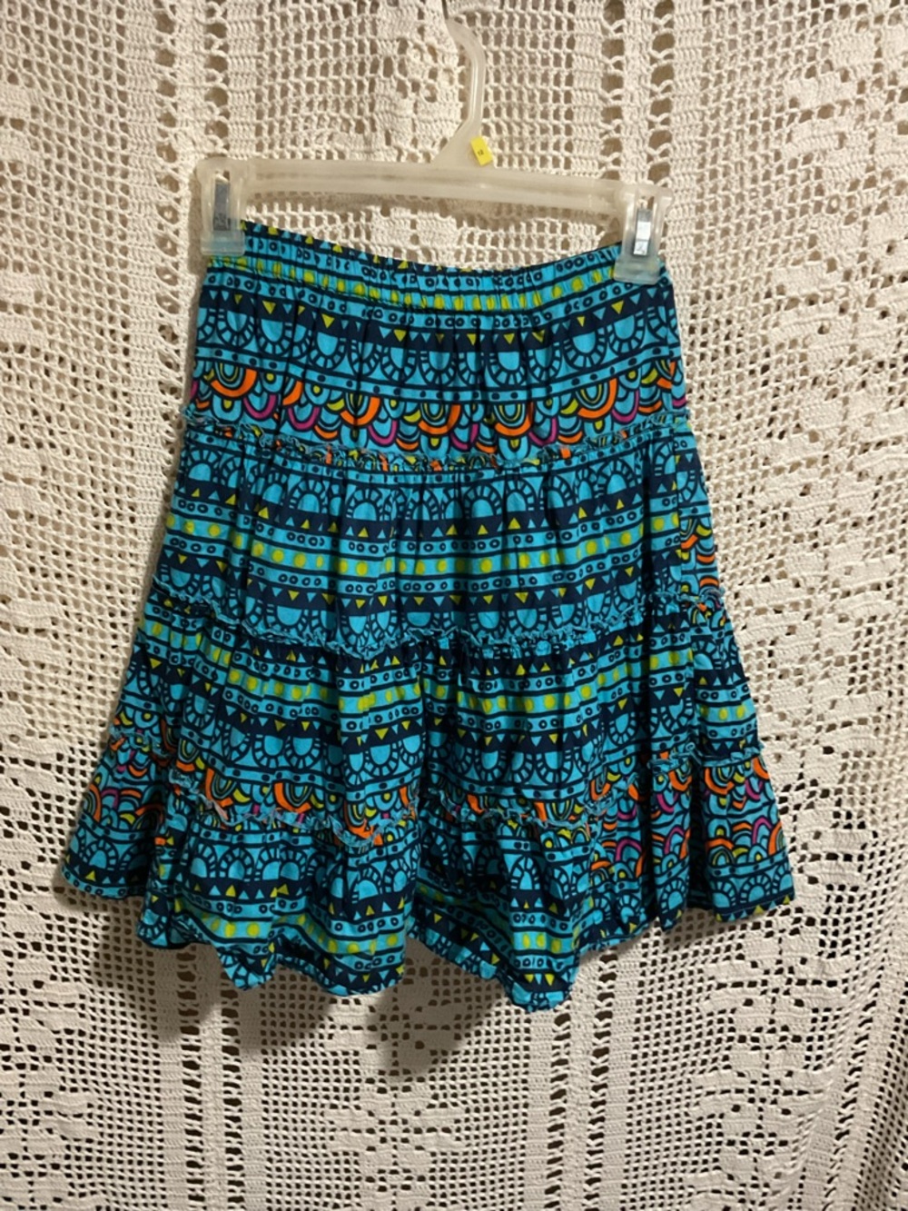 J. Khaki colorful girls tiered full skirt Small